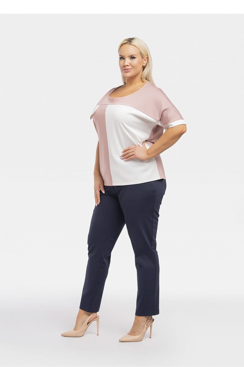 Plus Size Two-Tone Blouse