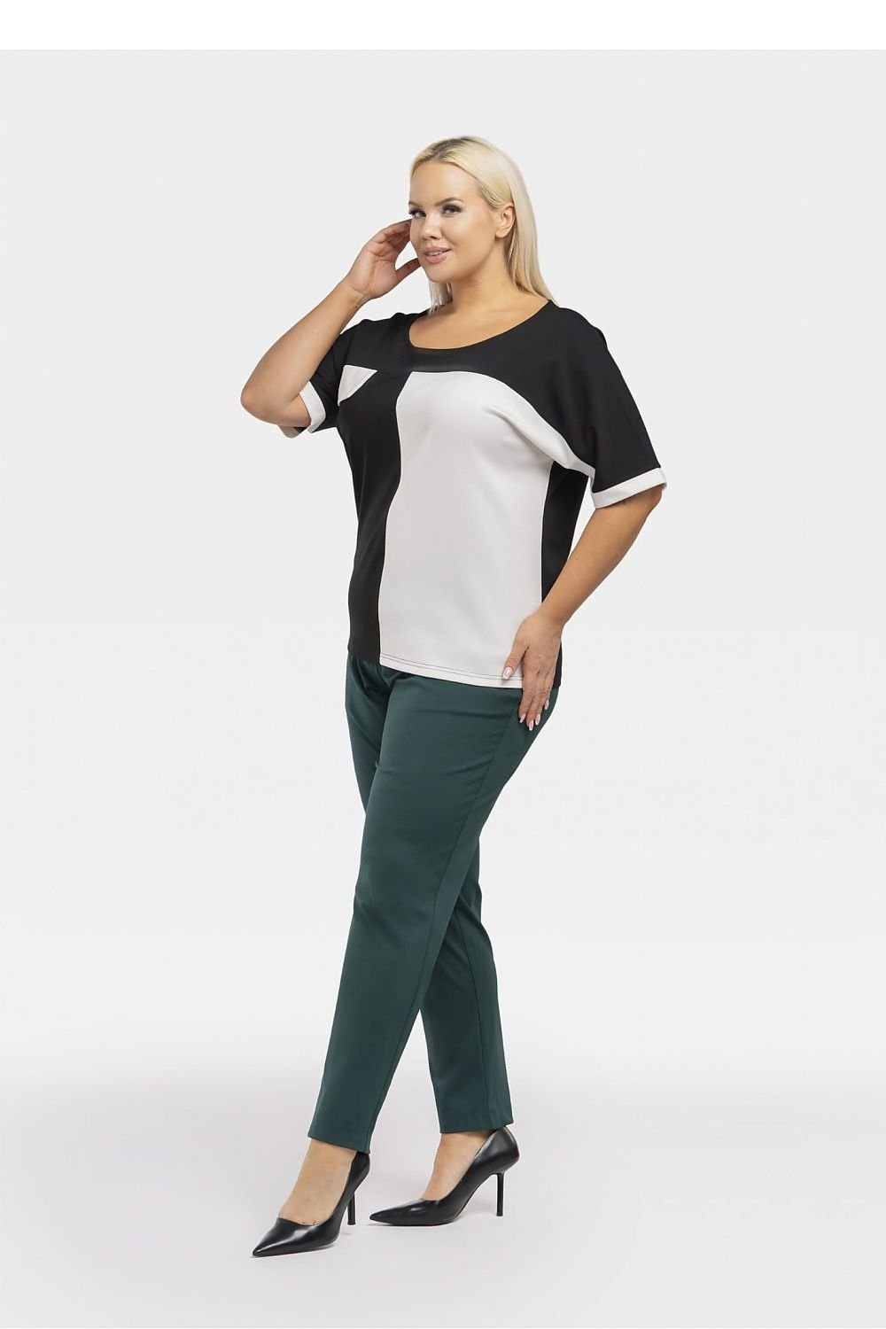 Plus Size Two-Tone Blouse