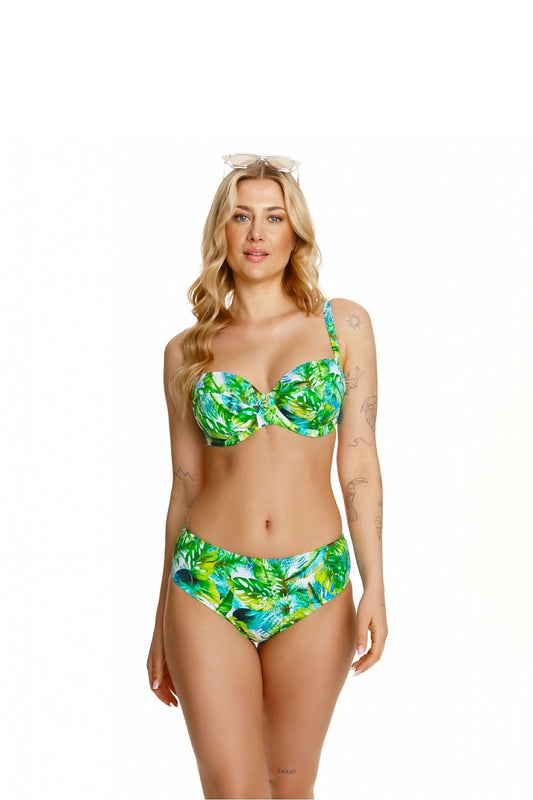 Tropical Print Underwire Swim Top for Full Bust