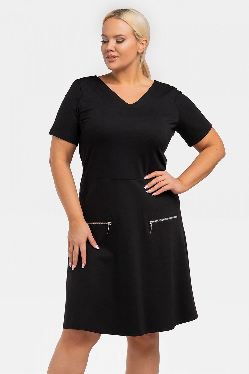 Plus Size Trapeze Knit Dress black