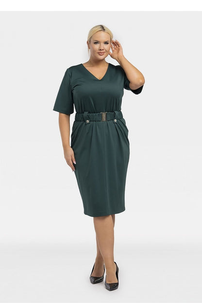 Plus Size Knit Pencil Dress green