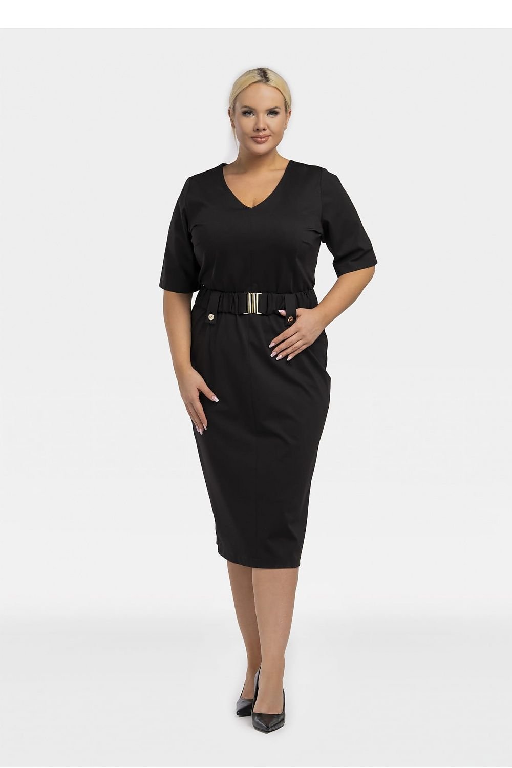 Plus Size Knit Pencil Dress black