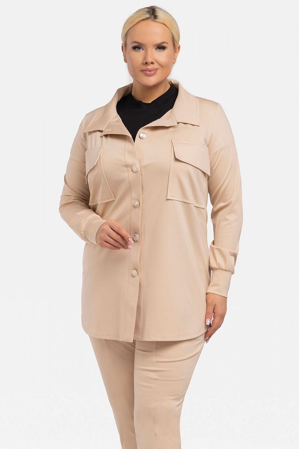 Plus Size Oversized Shirt beige