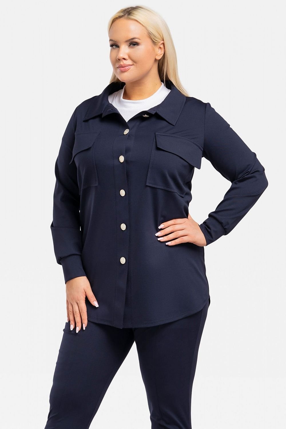 Plus Size Oversized Shirt navy blue