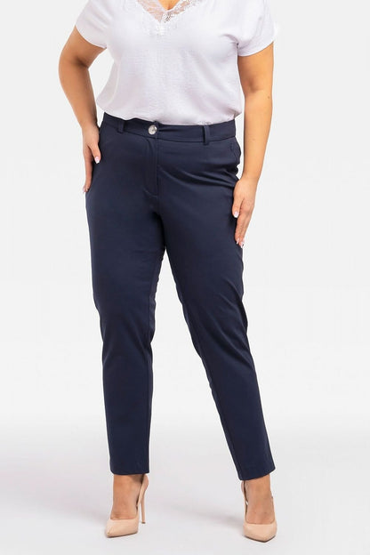 Plus Size Luxury Viscose Pants navy blue