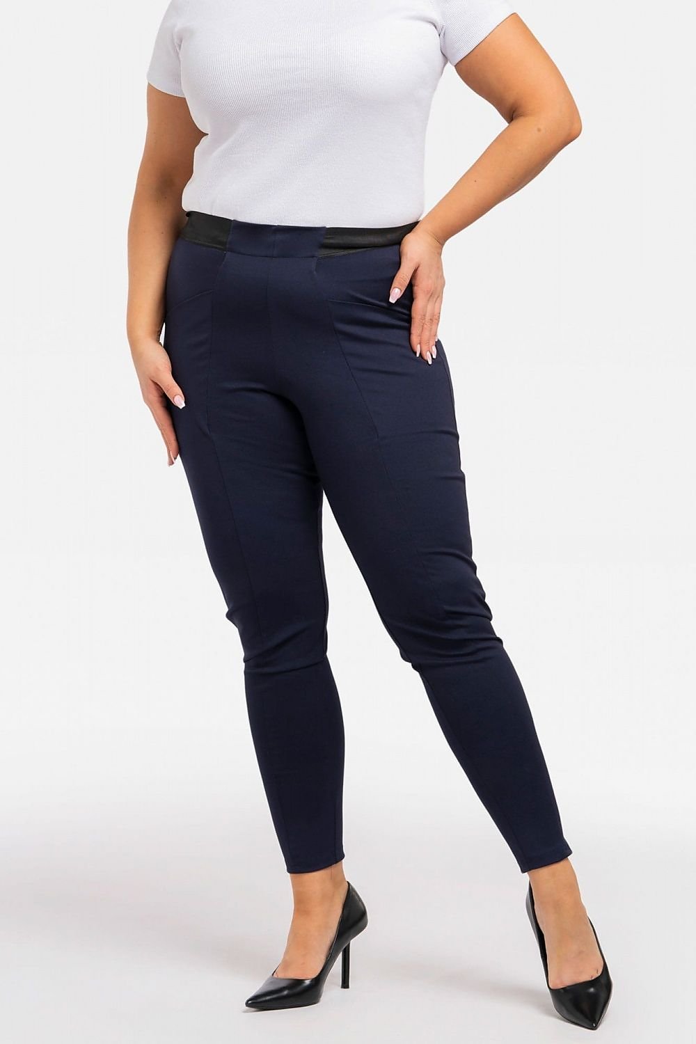 Plus Size Designer Leggings navy blue