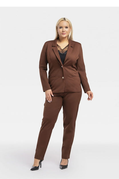 Plus Size Elegant Jacket with Decorative Buttons