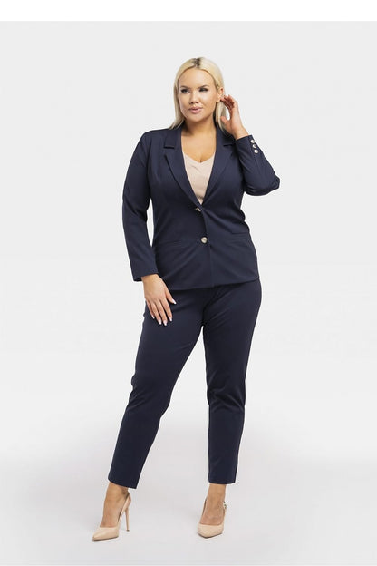 Plus Size Elegant Jacket with Decorative Buttons