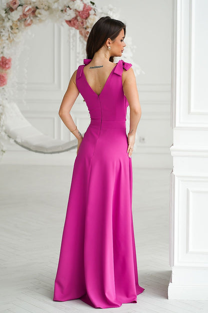 Flowy Bow Shoulder Bridesmaid Dress