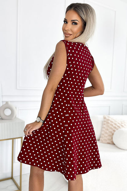 Maroon Polka Dot Dress