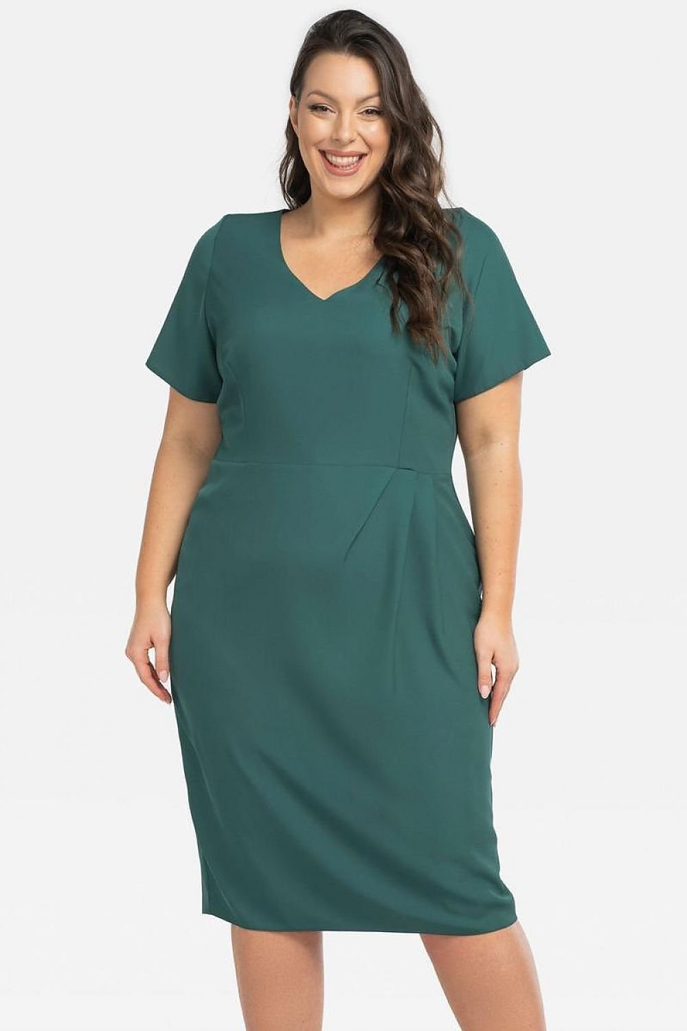 Plus Size Draped Pencil Dress green