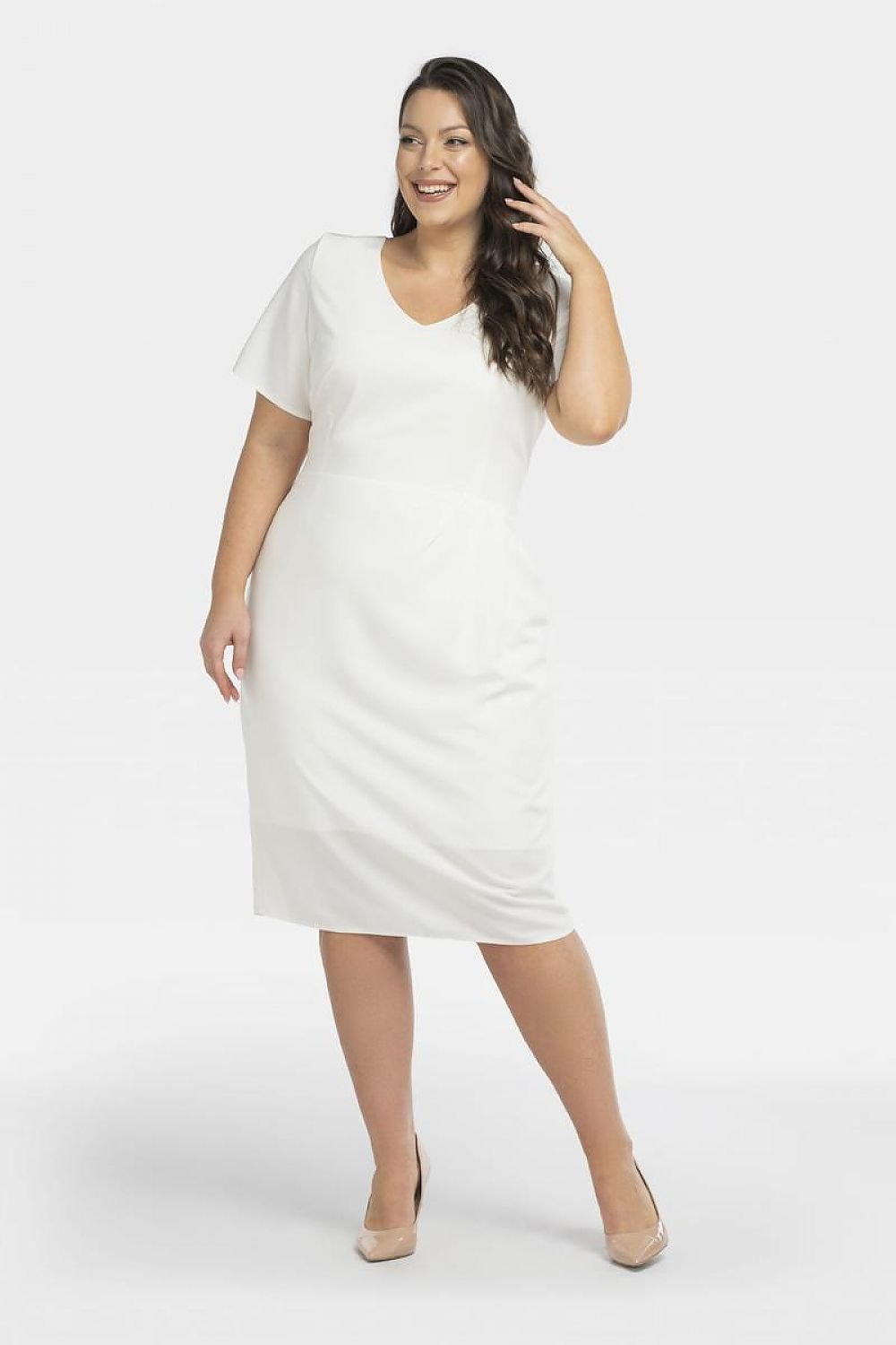 Plus Size Draped Pencil Dress