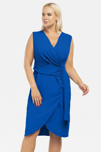 Plus Size Wrap Dress blue