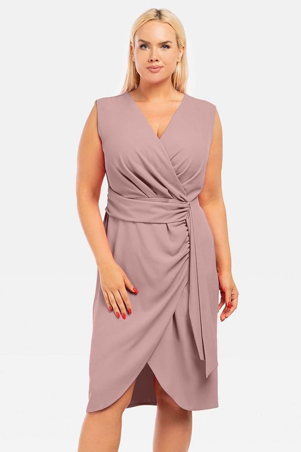 Plus Size Wrap Dress pink 2