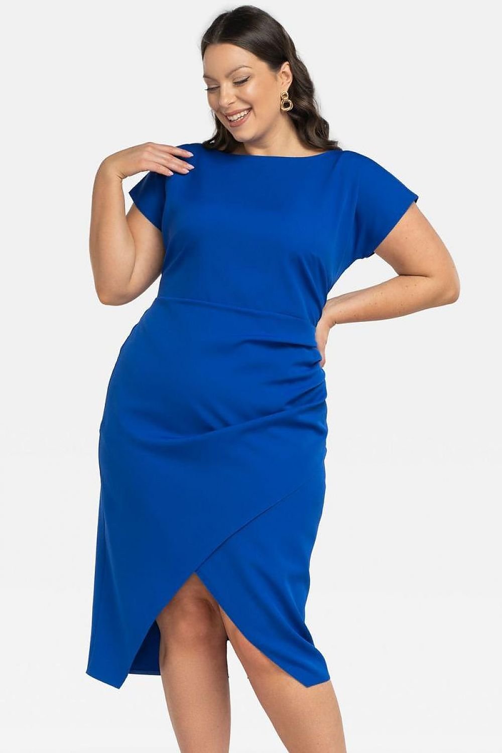 Plus Size Wrap Dress blue