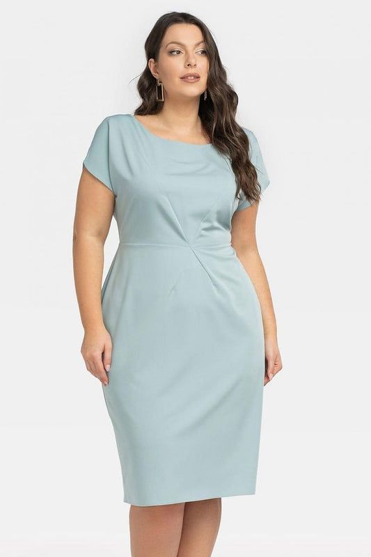 Plus Size Pencil Dress with Stitching green