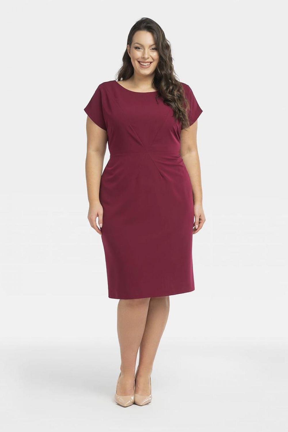 Plus Size Pencil Dress with Stitching