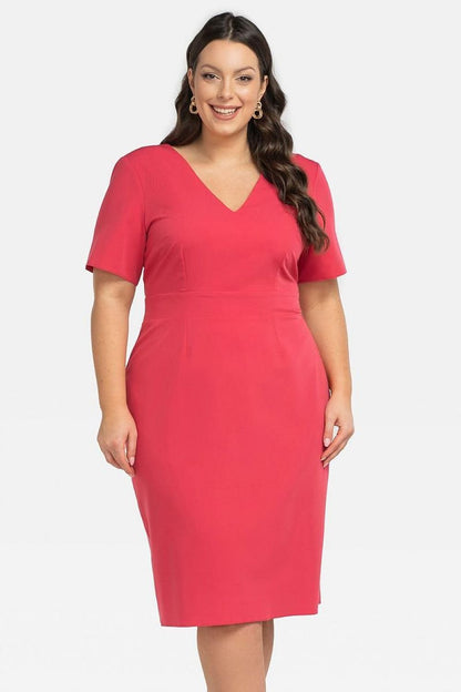 Plus Size Cutout Pencil Dress red