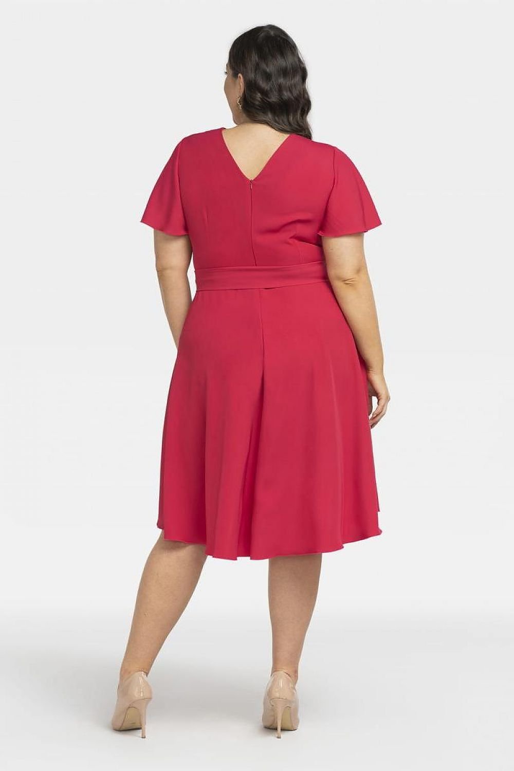 Plus Size Wrap Dress with Asymmetrical Hem