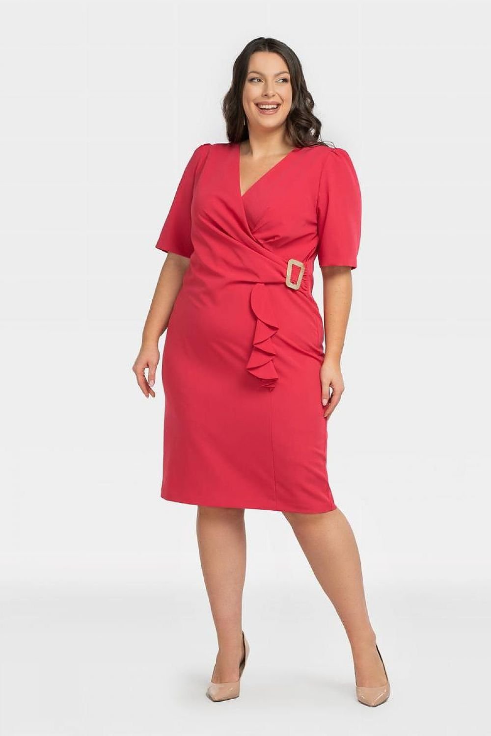 Plus Size Wrap Pencil Dress