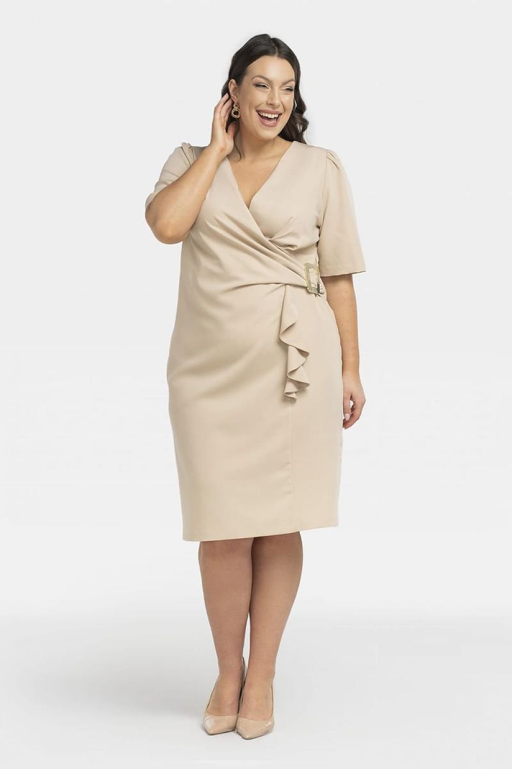 Plus Size Wrap Pencil Dress