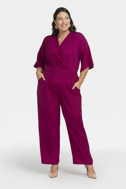 Plus Size Wrap Jumpsuit violet