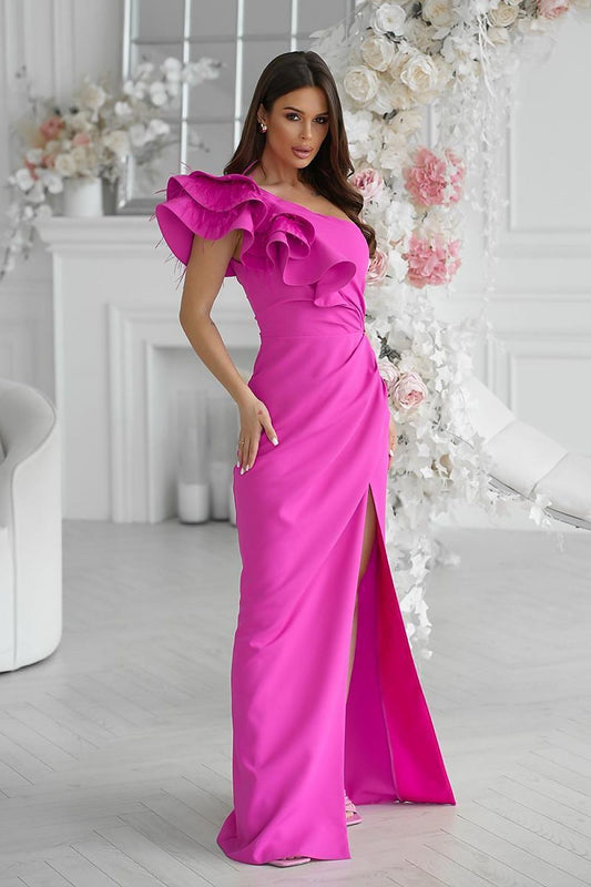 Elegant Flowy Bridesmaid Dress violet