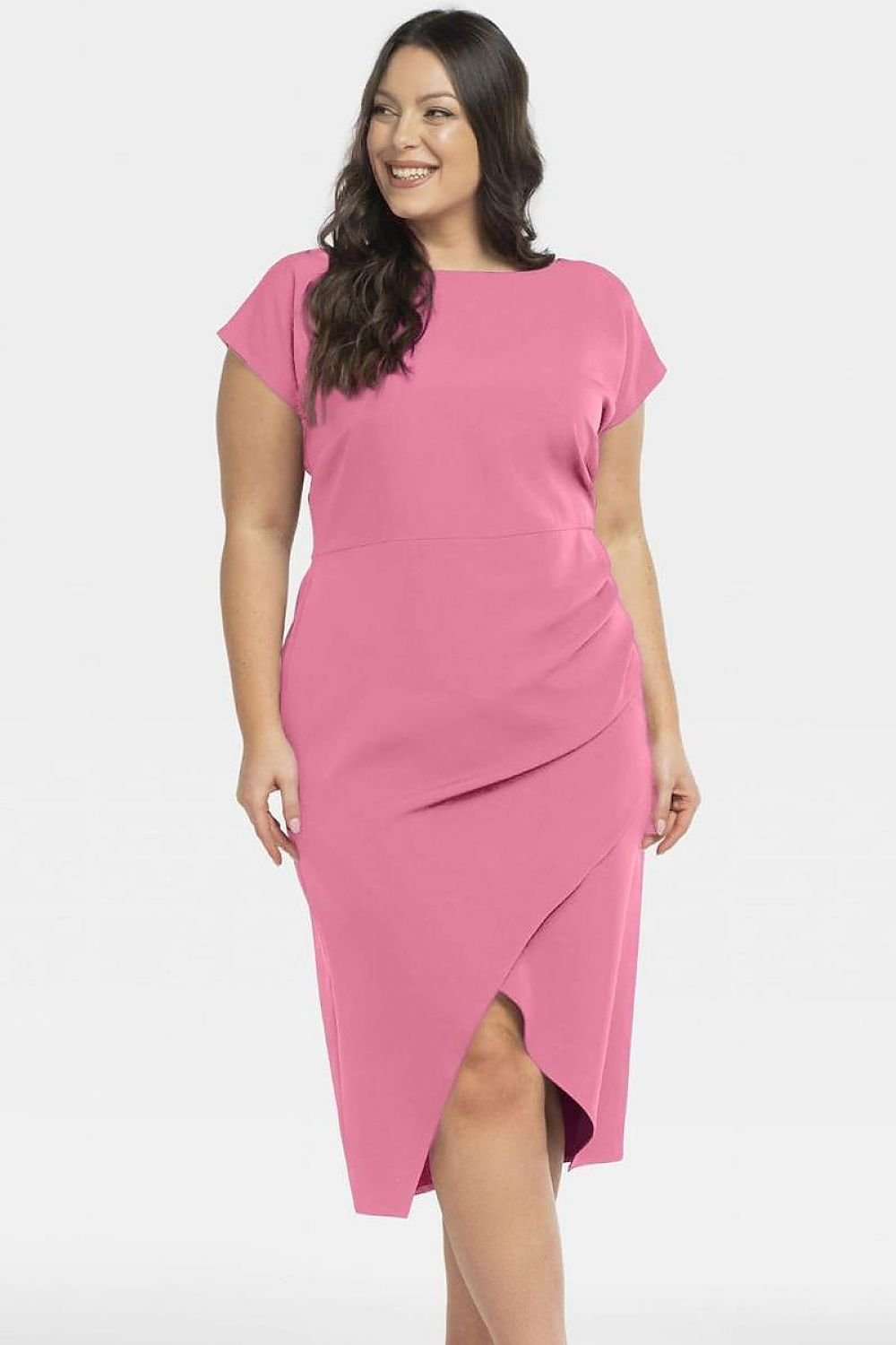 Plus Size Wrap Dress pink 2