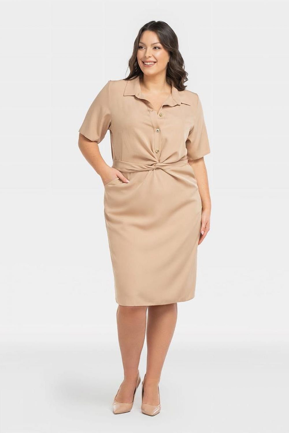 Plus Size Wrap Dress with Pockets