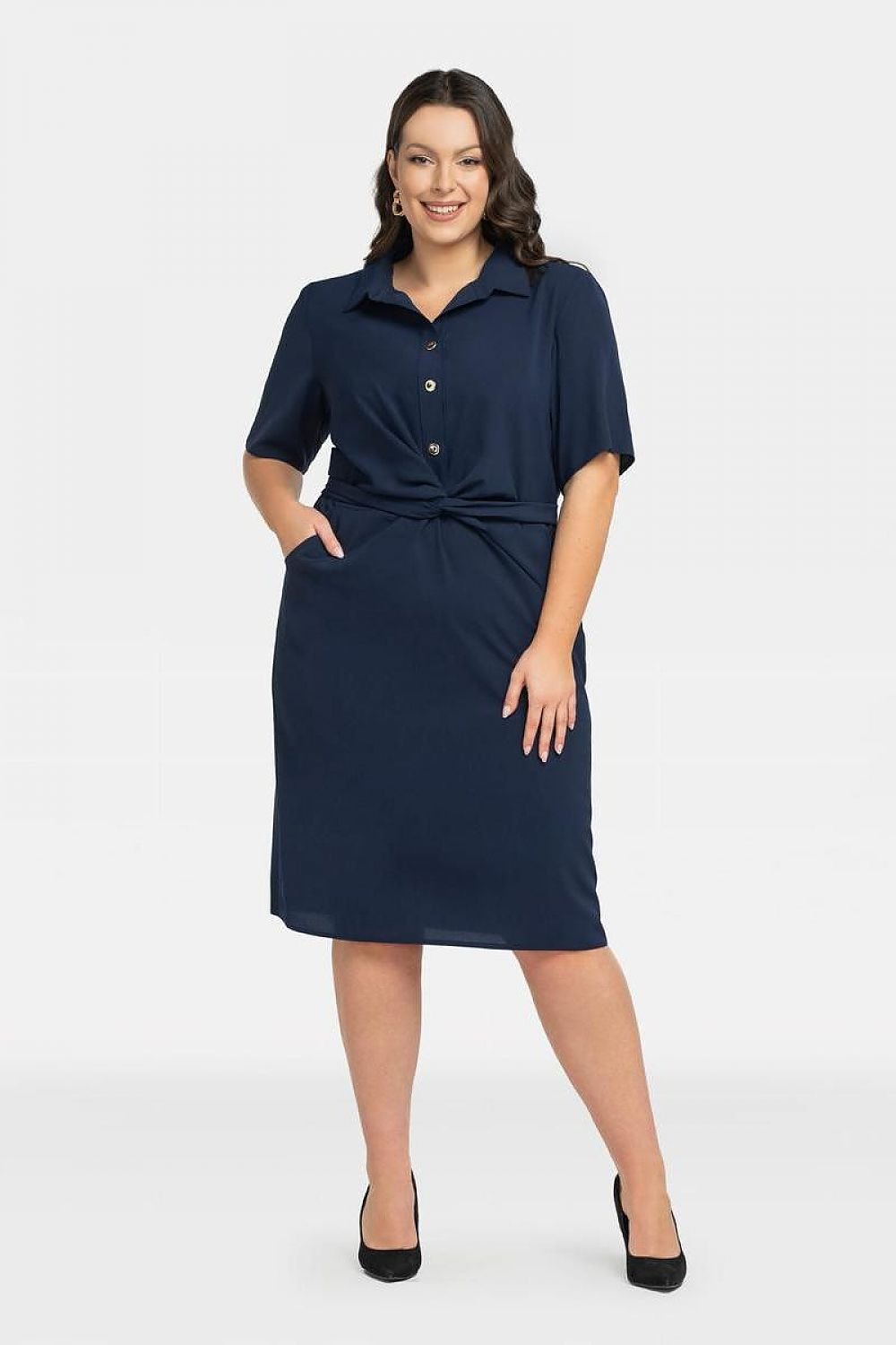 Plus Size Wrap Dress with Pockets