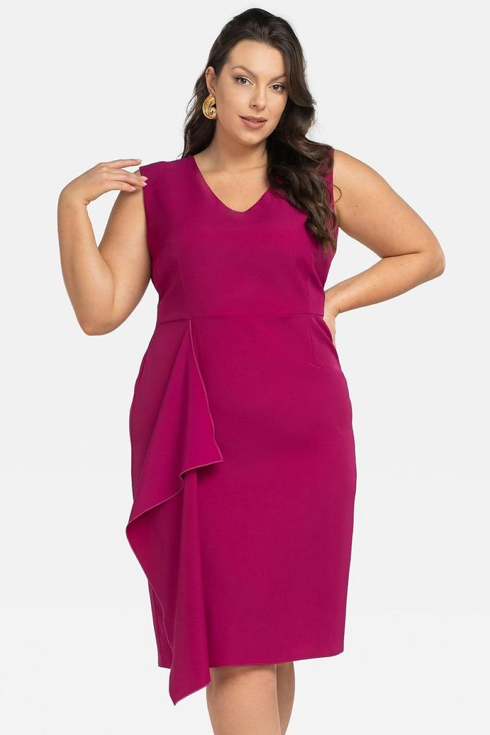 Plus Size Ruffle Dress violet