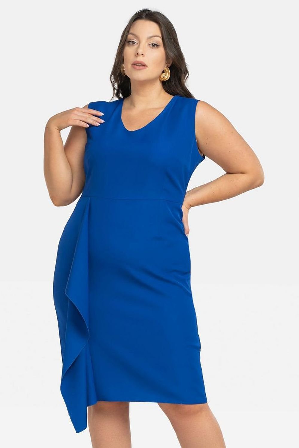 Plus Size Ruffle Dress blue