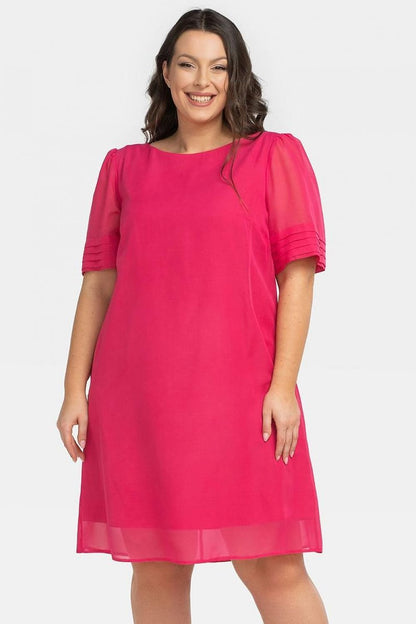 Plus Size Chiffon Dress pink