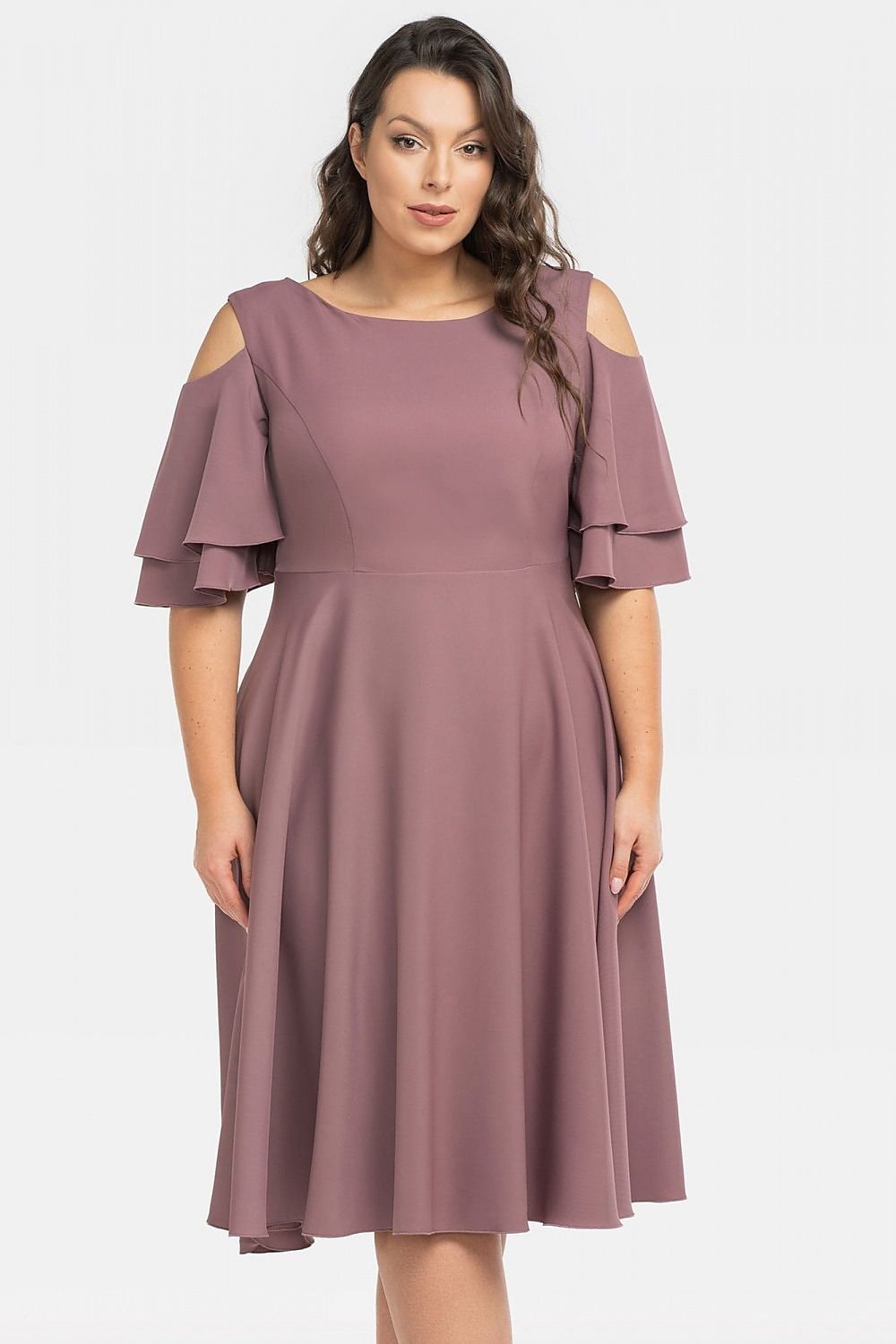 Plus Size Flared Formal Dress pink