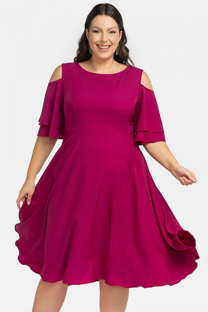 Plus Size Flared Formal Dress violet