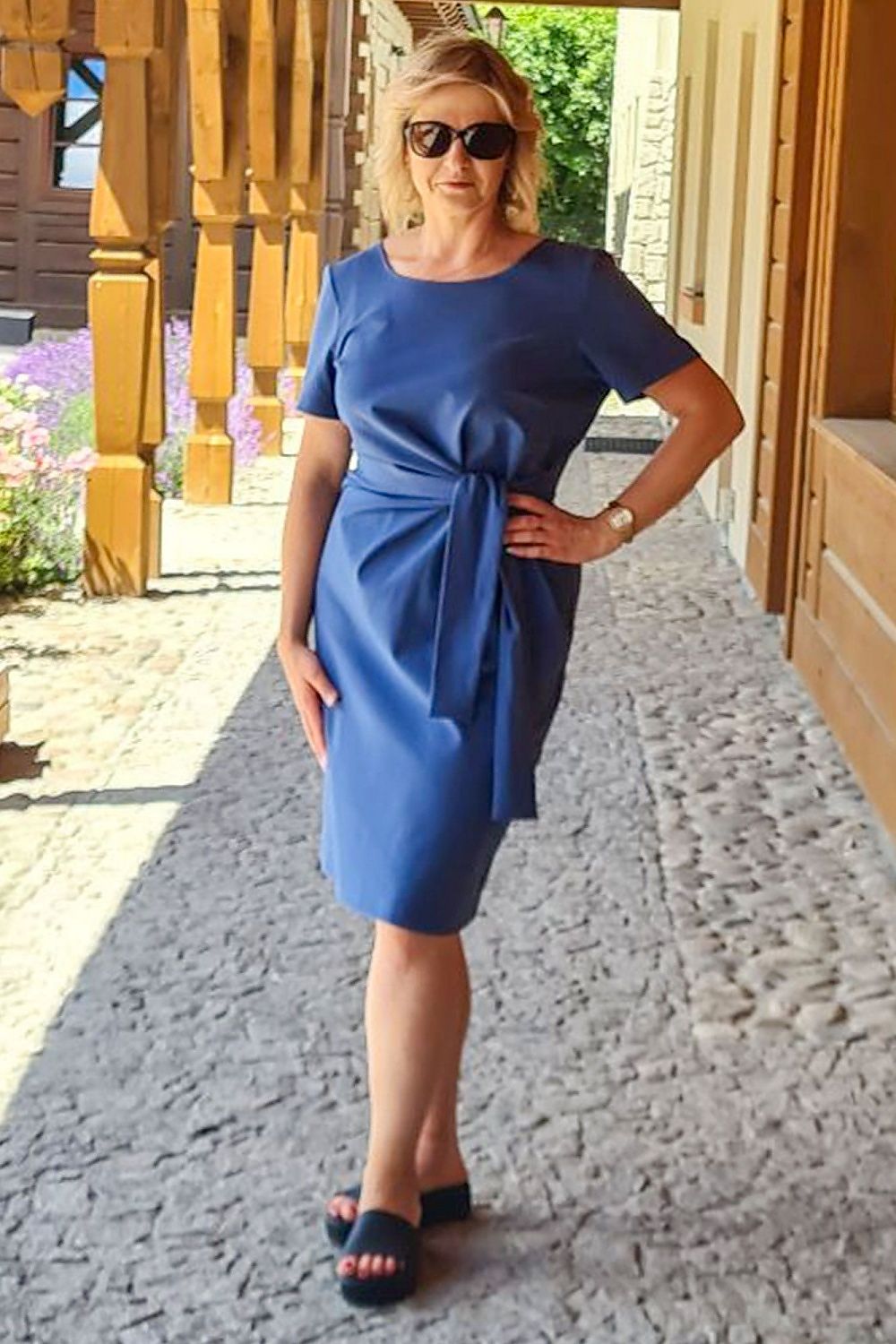 Plus Size Bodycon Midi Dress blue 2