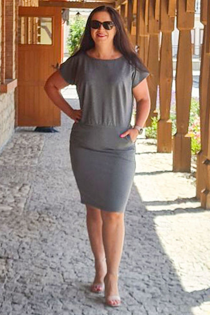 Plus Size Sweatshirt Dress grey