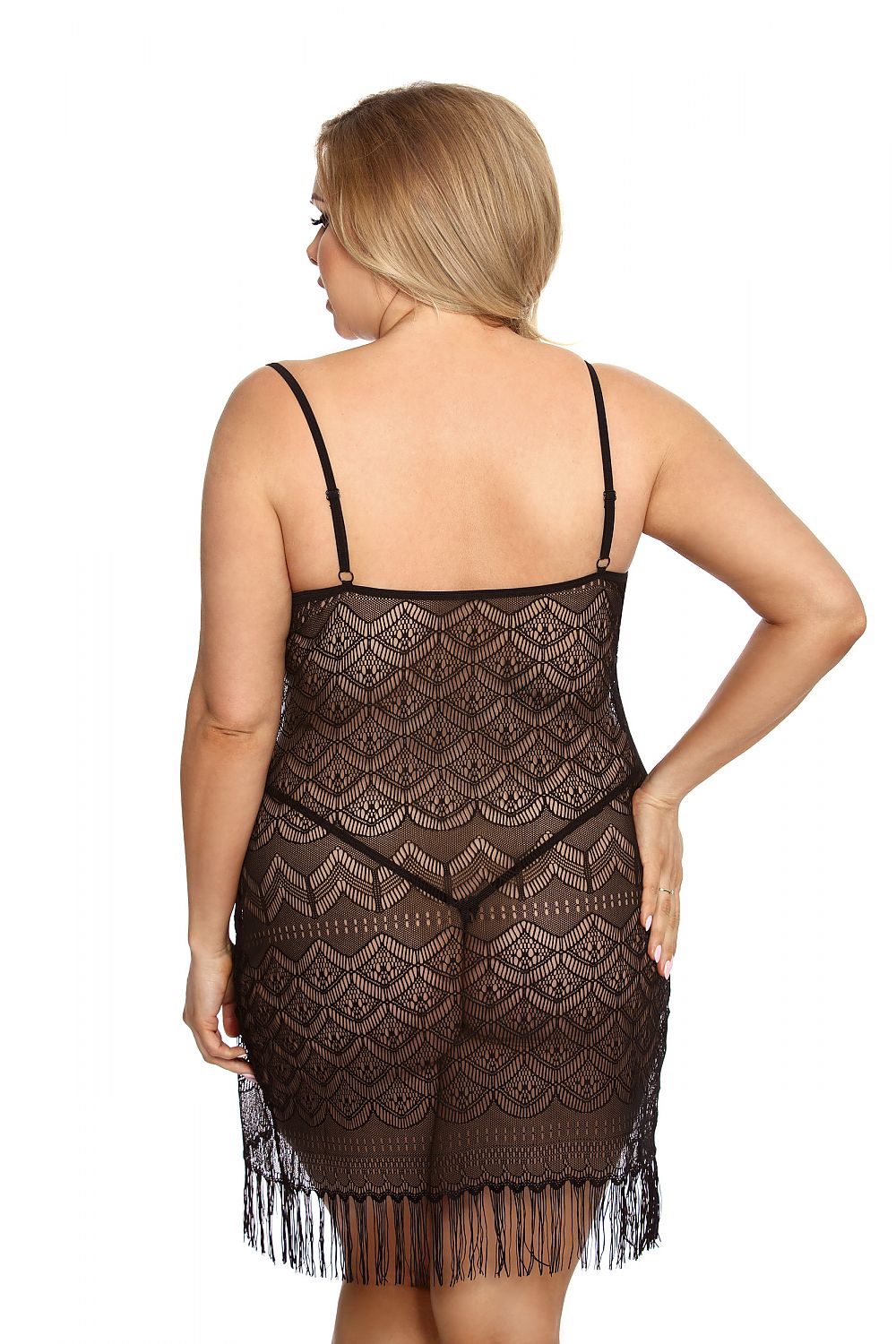 Plus Size Black Lace Chemise