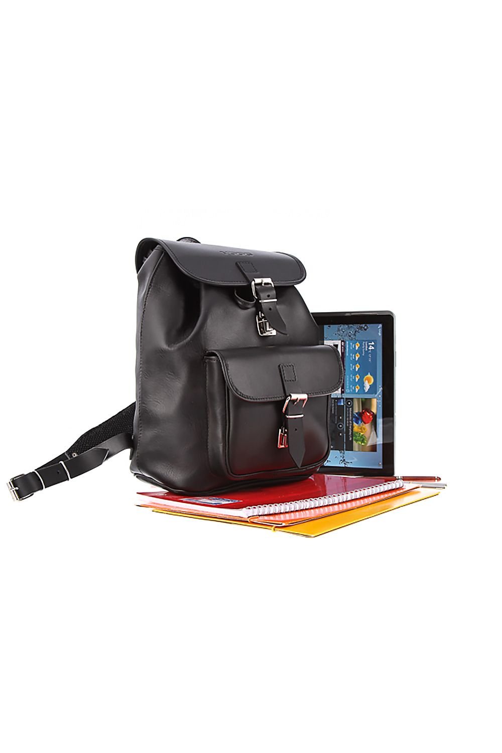 Leather Backpack black one-size-fits-all