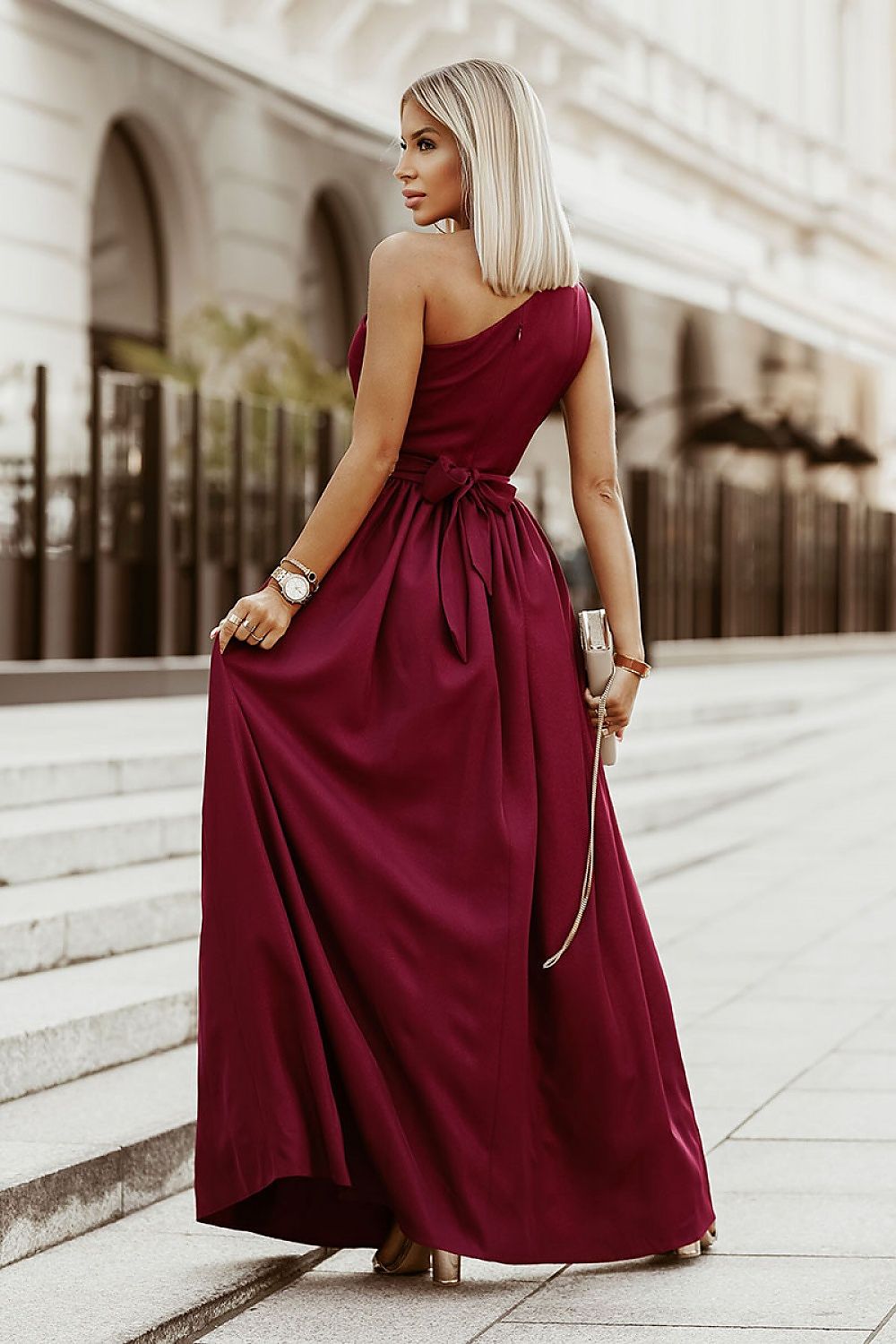 Elegant Cutout Neckline Bridesmaid Dress