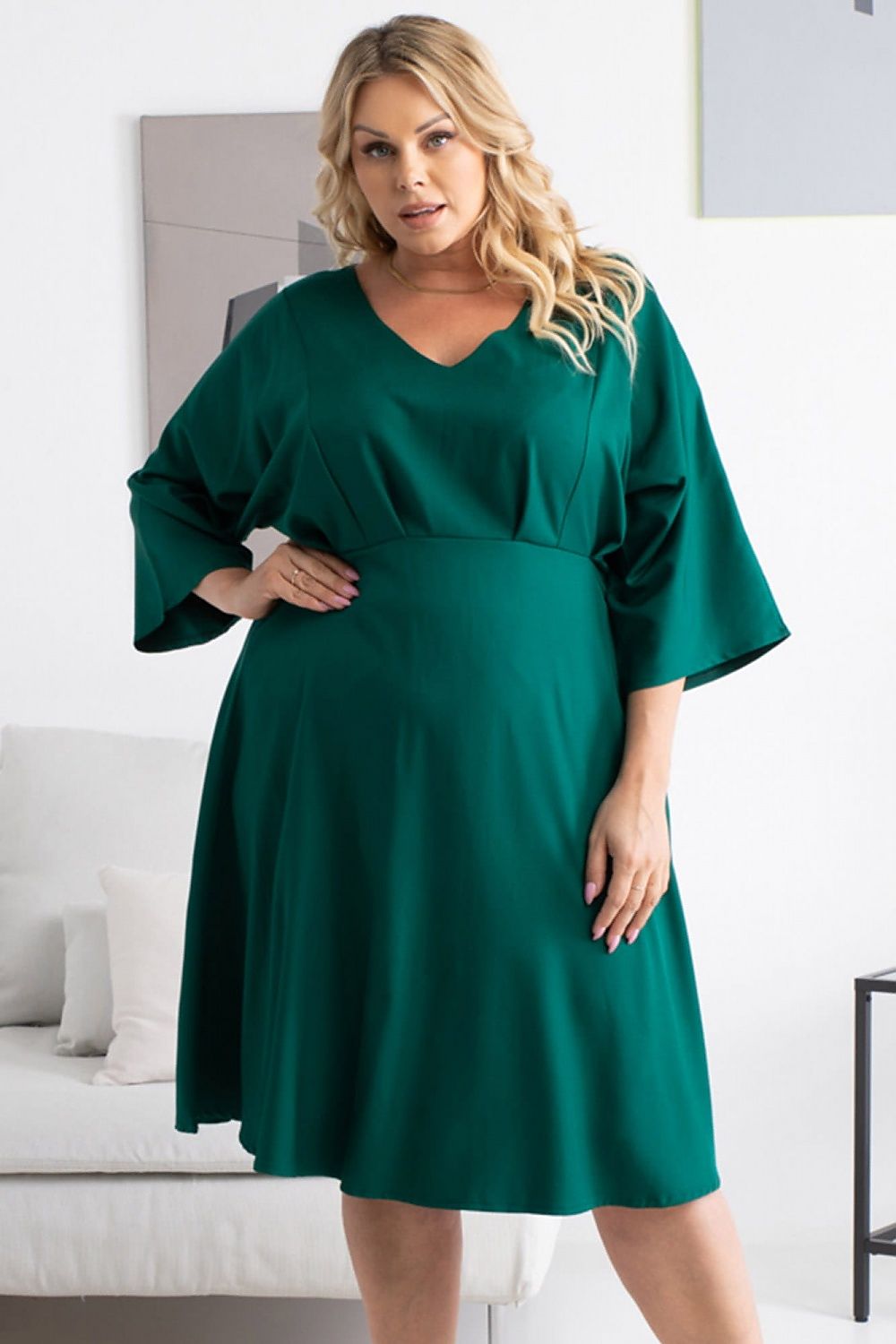 Plus Size Heart Neckline Dress