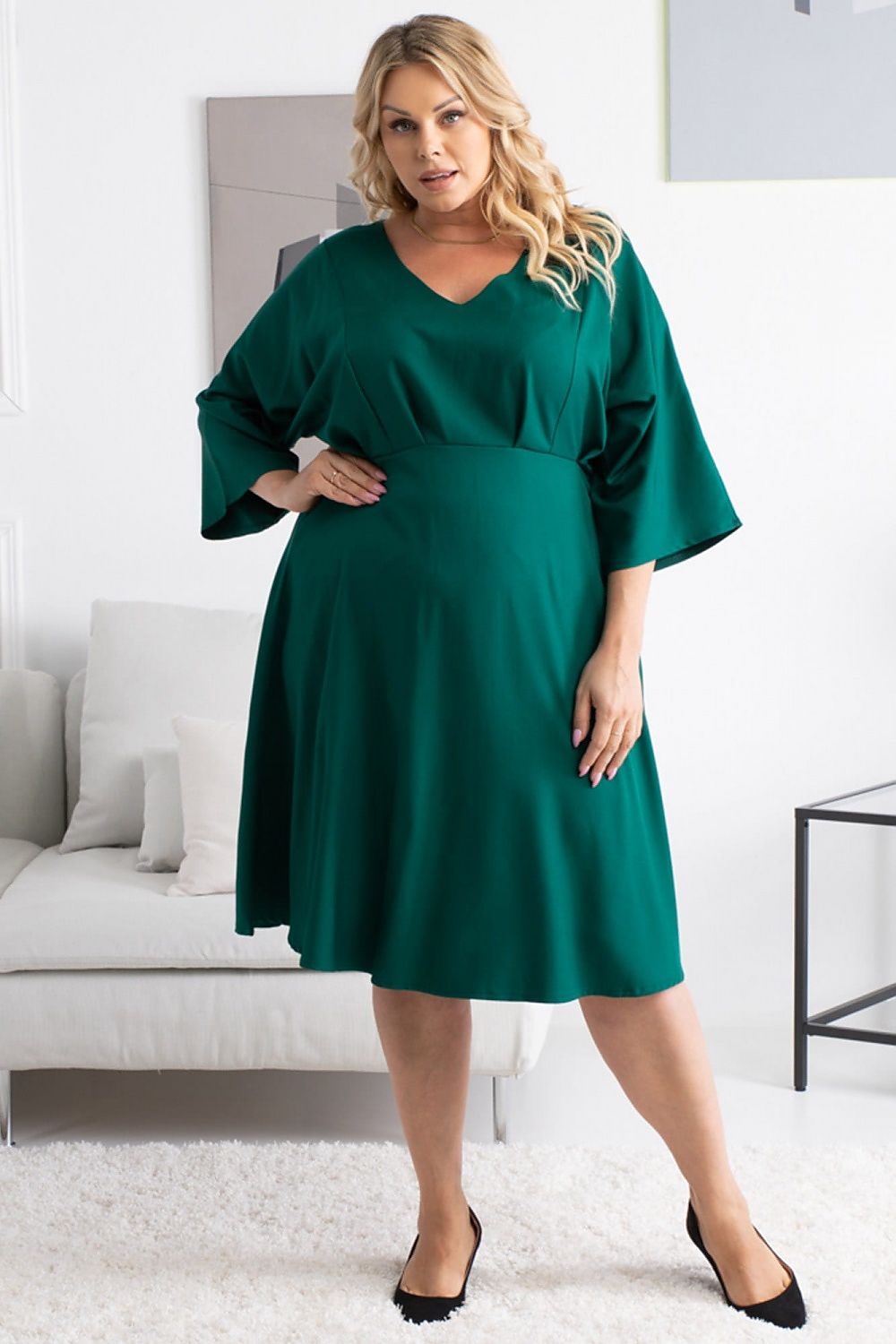 Plus Size Heart Neckline Dress