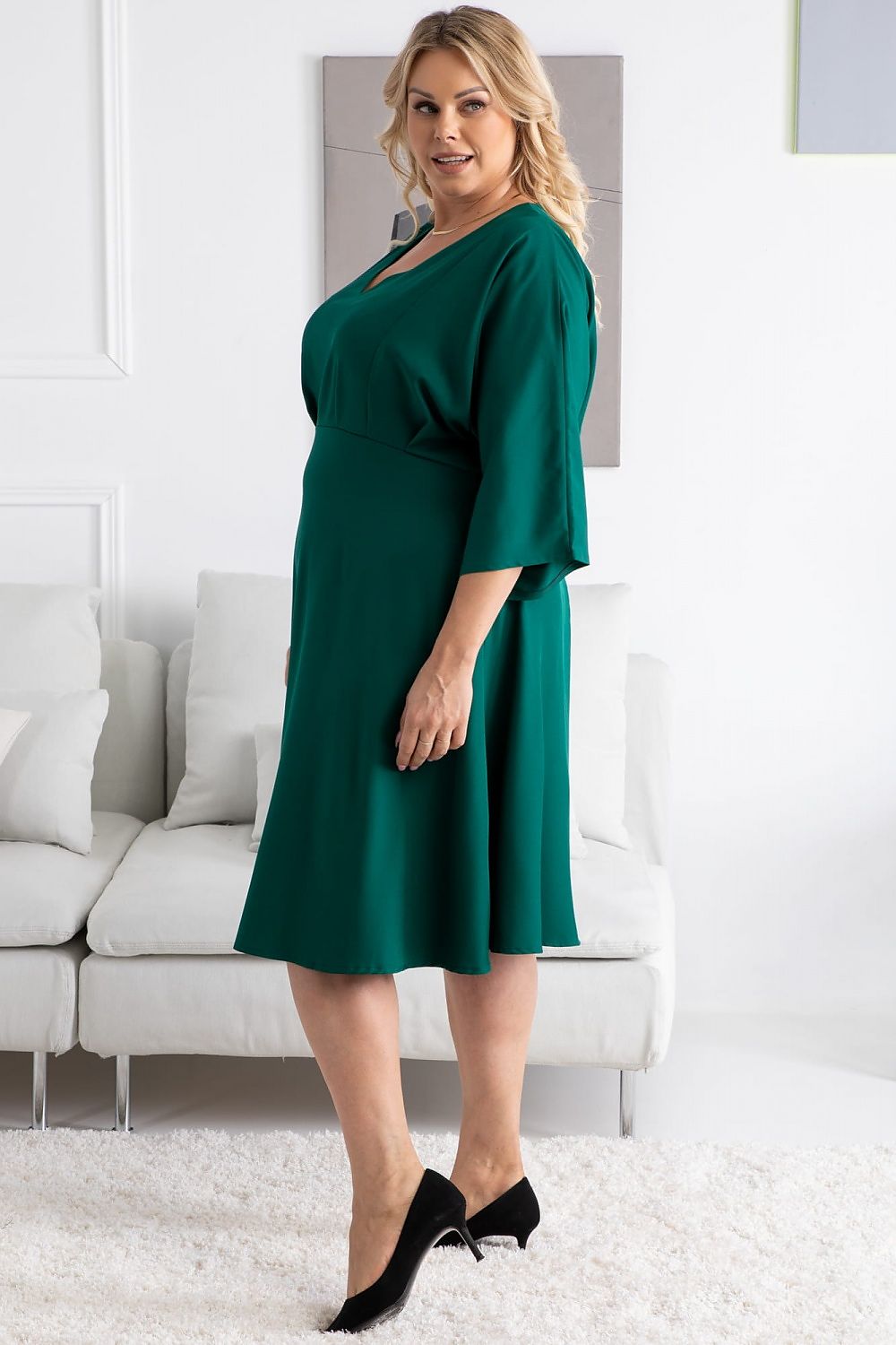 Plus Size Heart Neckline Dress