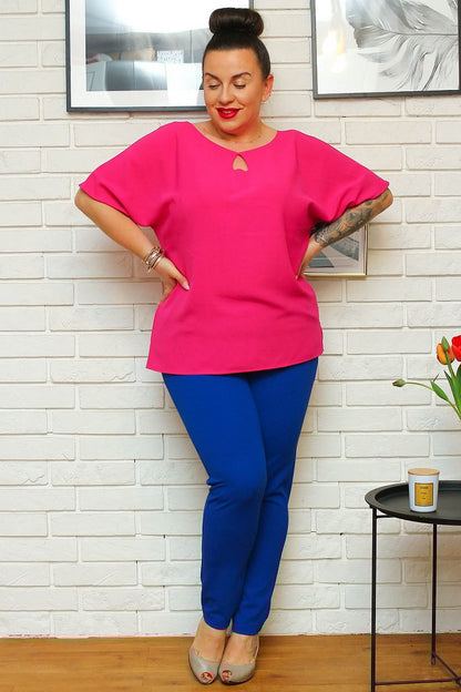 Plus Size Heart Neckline Blouse