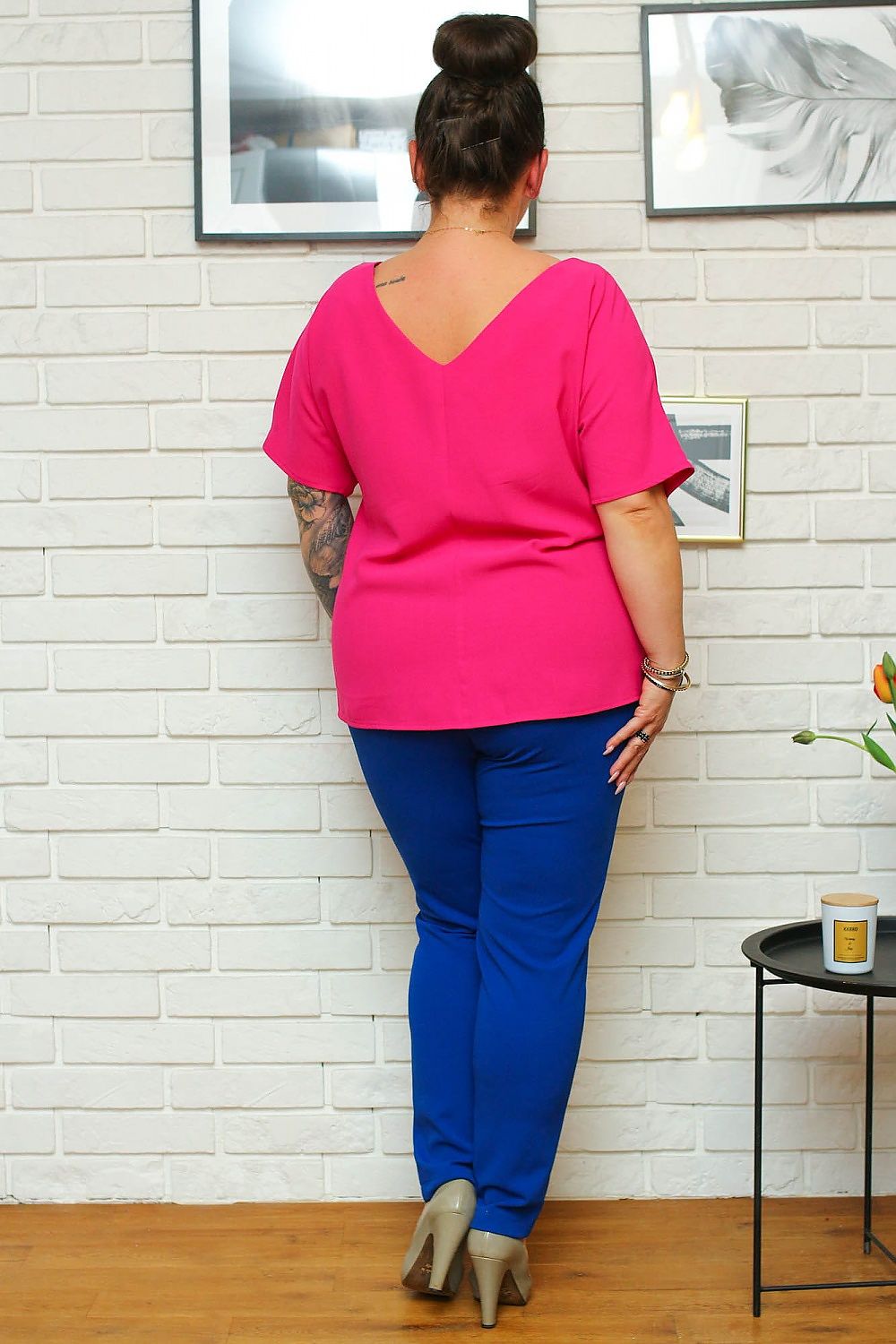 Plus Size Heart Neckline Blouse