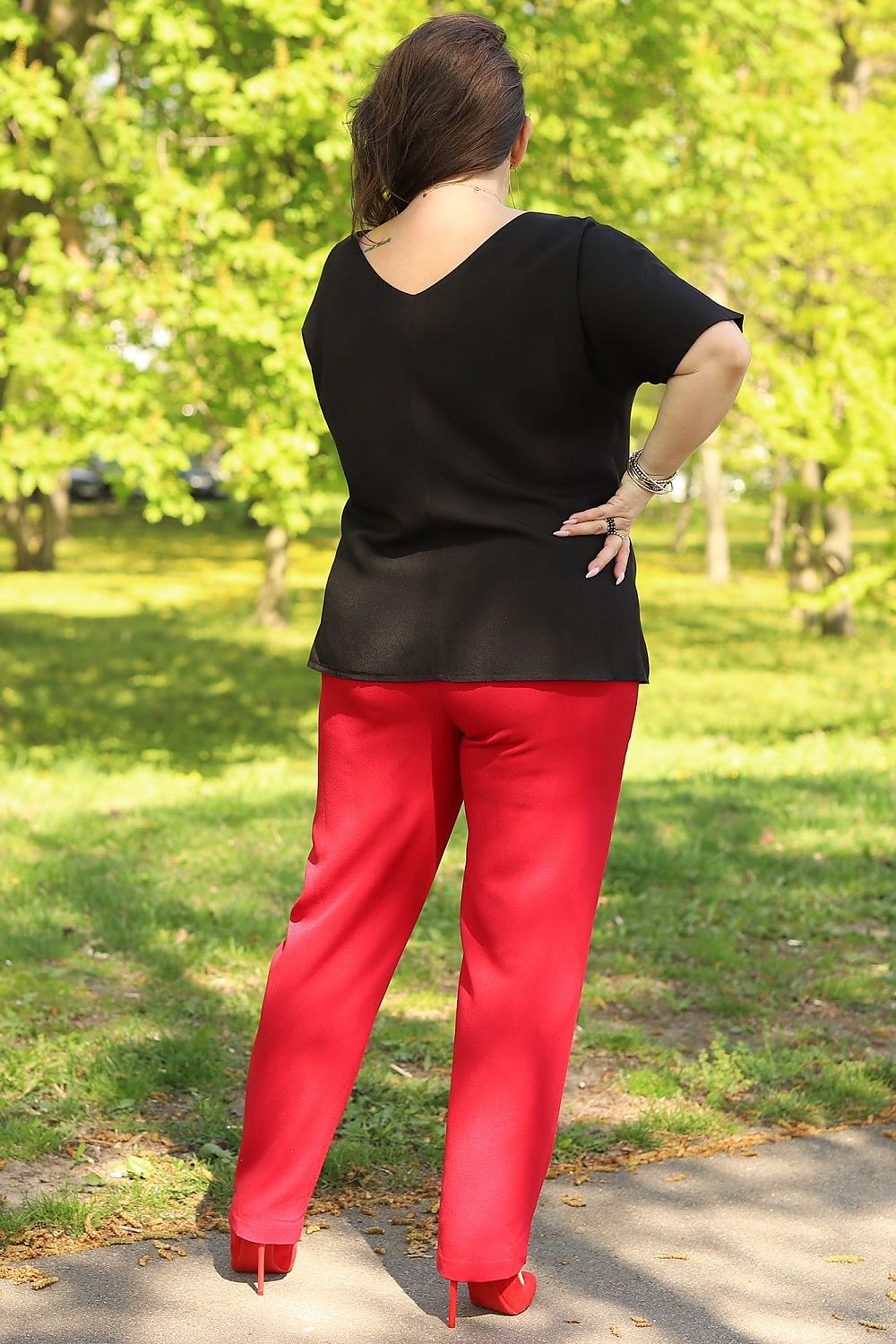 Plus Size Heart Neckline Blouse