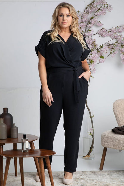 Farida Envelope Plus Size Jumpsuit black