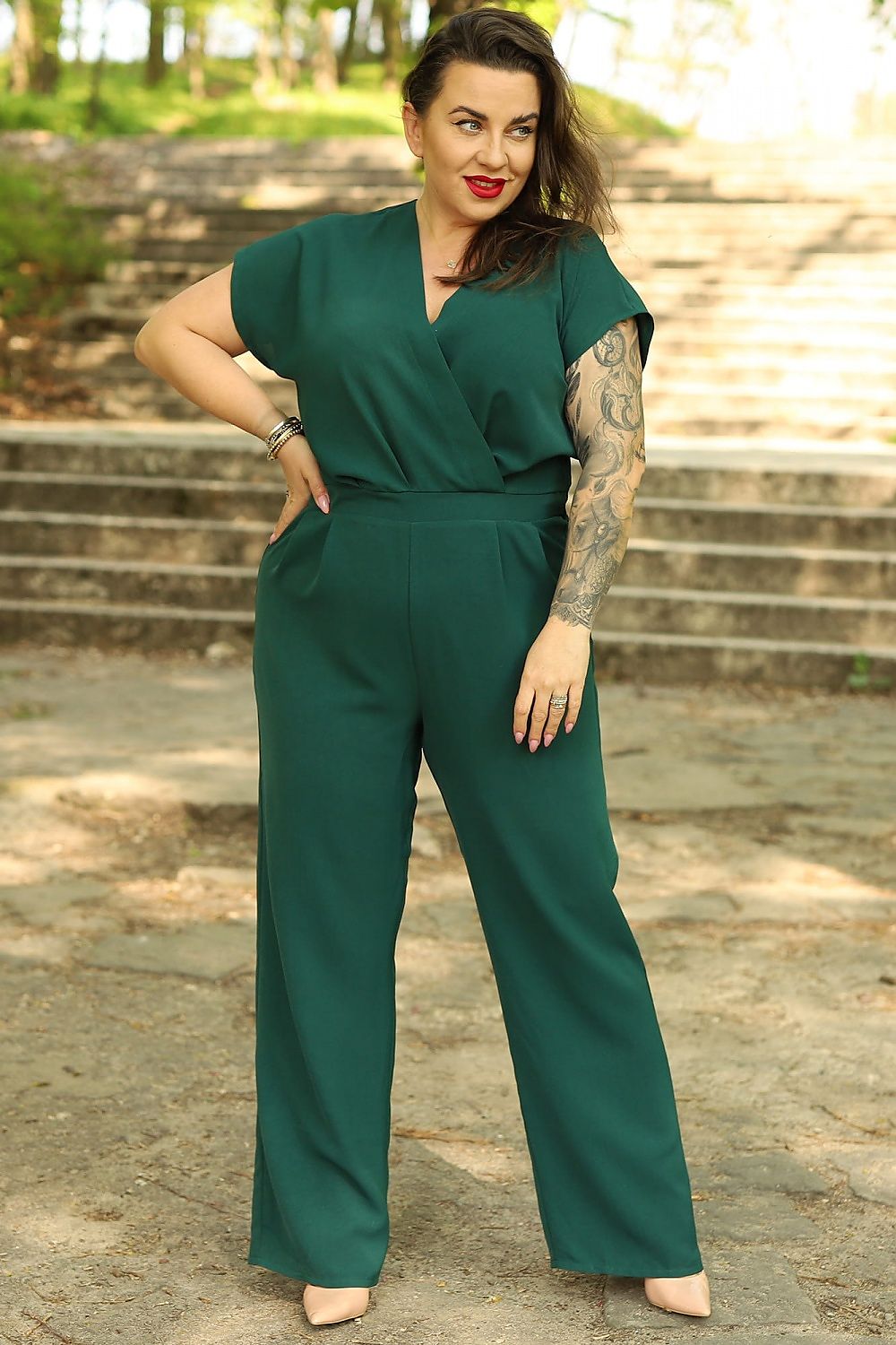 Olka Envelope Plus Size Jumpsuit green