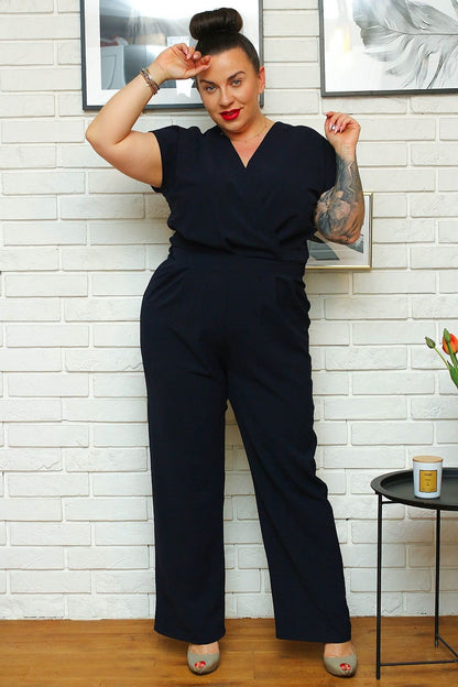 Plus Size Elegant Jumpsuit navy blue