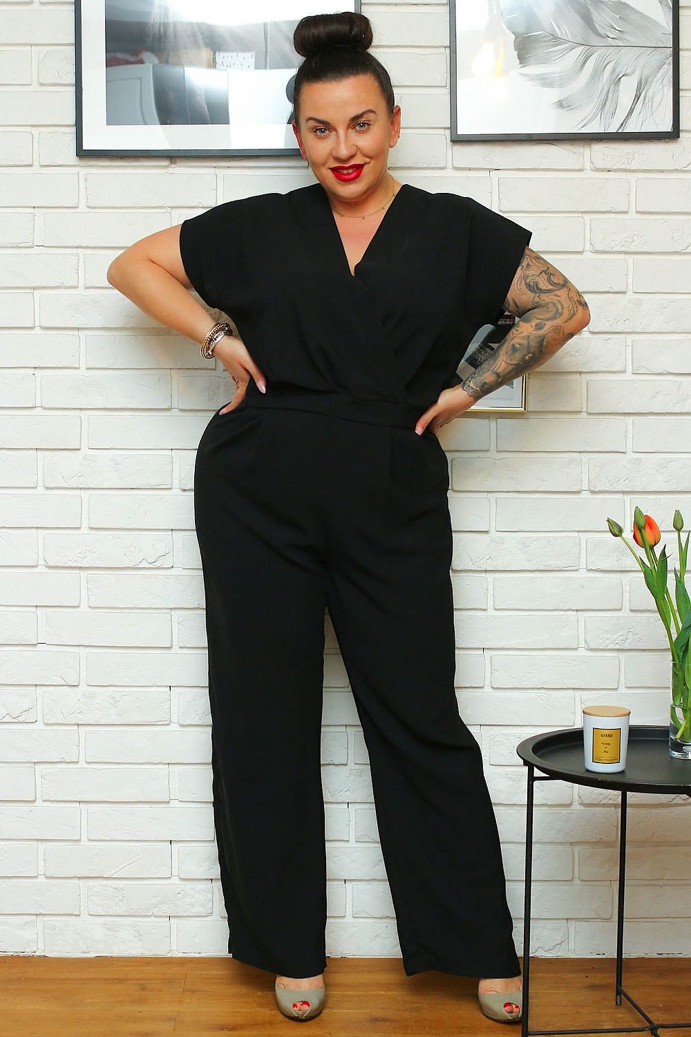 Olka Envelope Plus Size Jumpsuit black